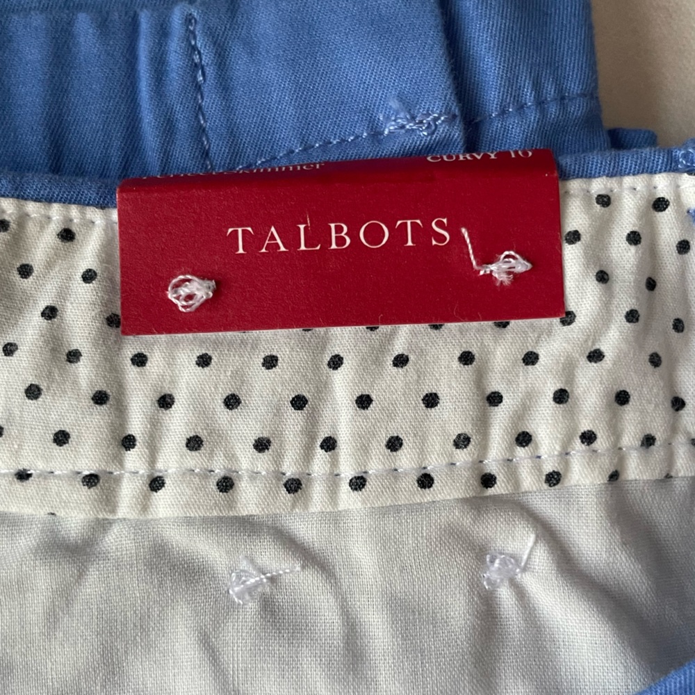 Talbots CURVY Blue Skimmer Capri Peddle Pusher Pants NWT Button Detail - Picture 12 of 14